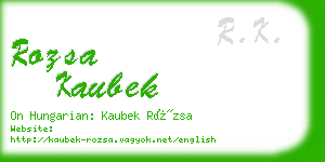 rozsa kaubek business card